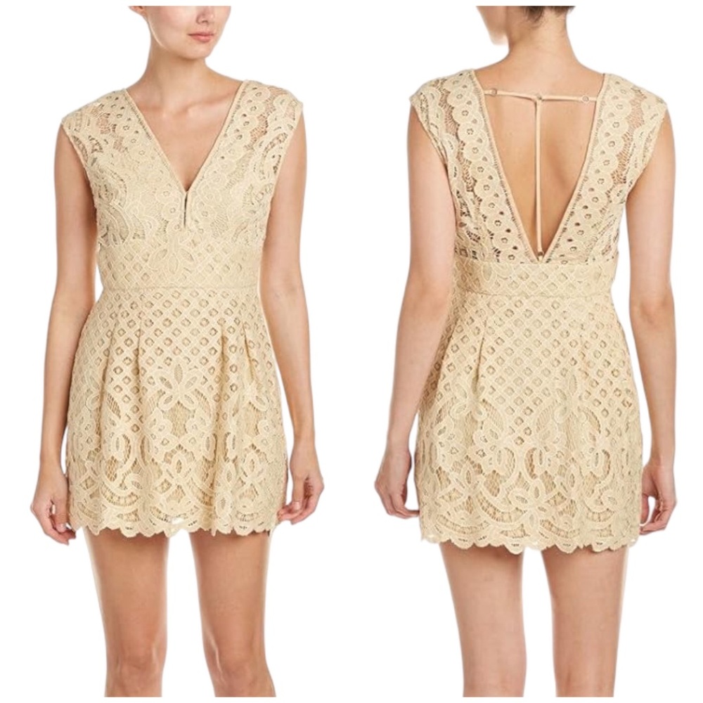 FREE PEOPLE ☆ One Million Lovers Ivory Lace Sleeveless Mini Dress